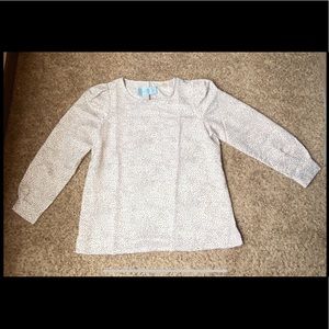 Loft Petite Dotted Puff Sleeve Blouse